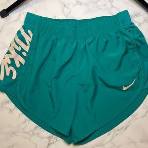 Nike Green Shorts with Beige Print